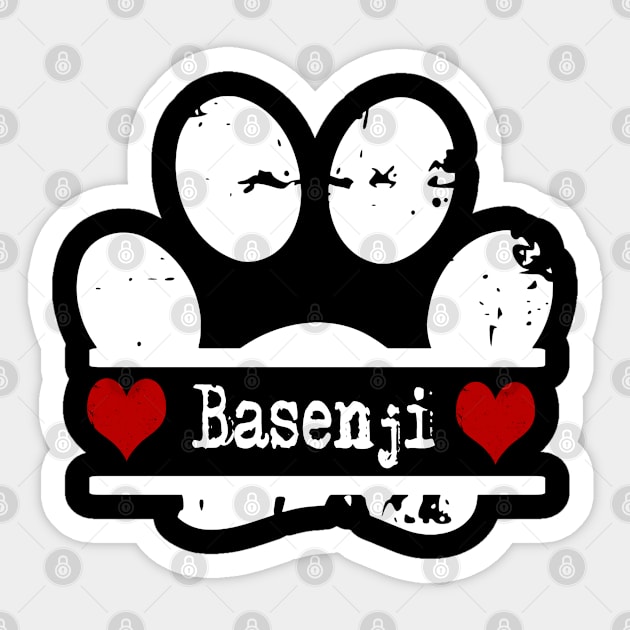 Basenji dog paw print Sticker by artsytee